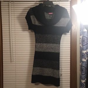 Black and grey sweater dress